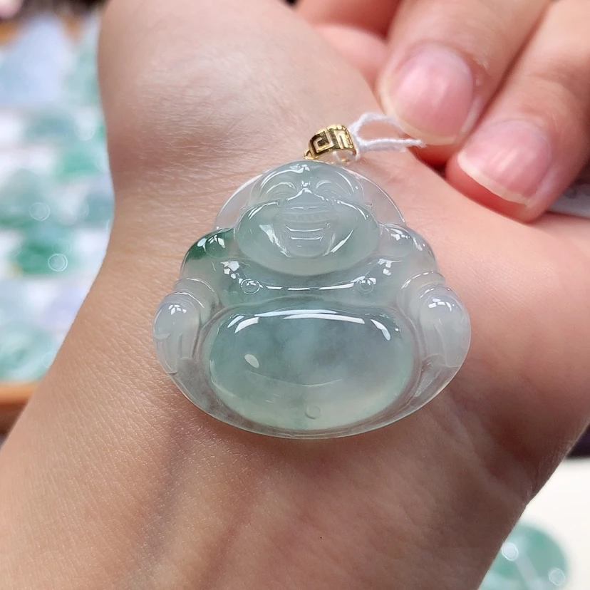 【闪购商品】翡翠18K金镶嵌吊坠(赠链)