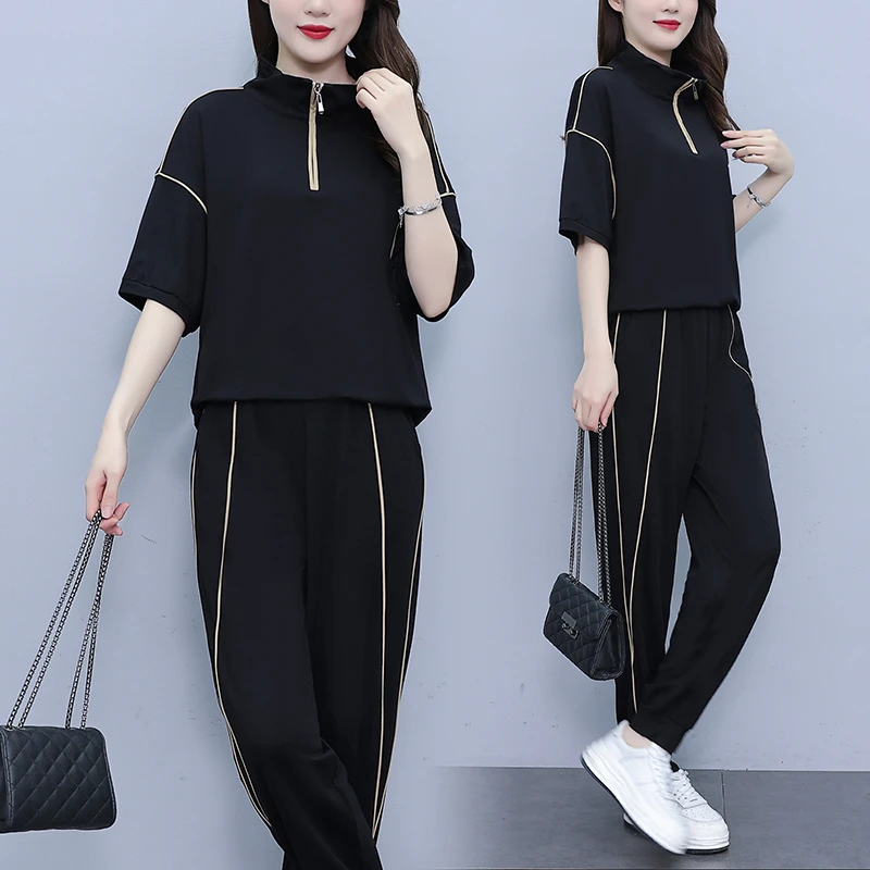 NSY 2025夏季新款时尚气质潮流洋气时髦遮肉减龄显瘦短袖两件套