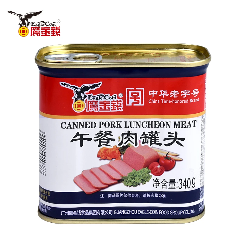 鹰金钱午餐肉340g/罐 速食肉制品方便火锅油煎猪肉罐头