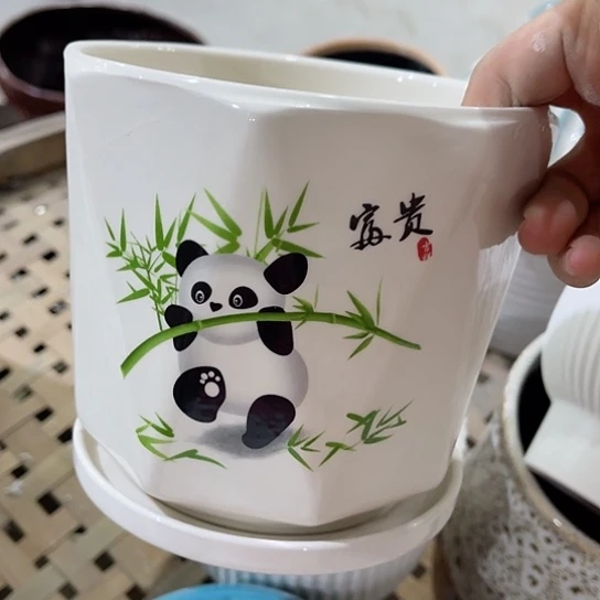 多肉绿植陶瓷花盆9.9包邮，有孔