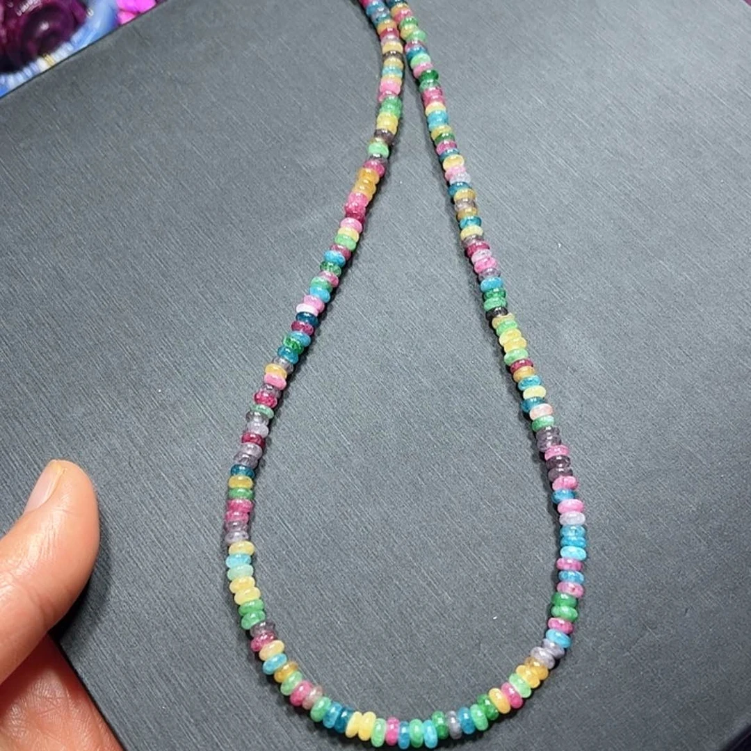 【闪购商品】琉璃配饰舒具石老油料算盘糖果凝胶玉华锁骨链卡4