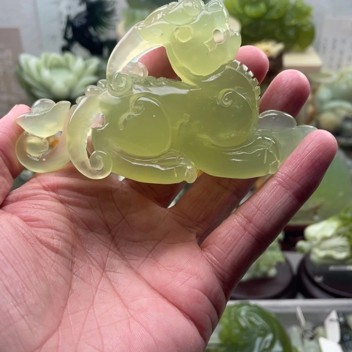 蛇纹石玉未镶嵌四大名玉手把