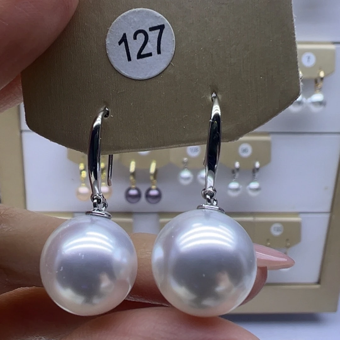 银S925镶嵌耳饰淡水珍珠