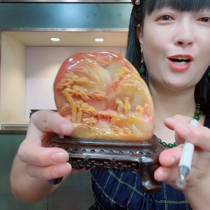 龙***网石材昌化田黄雅摆