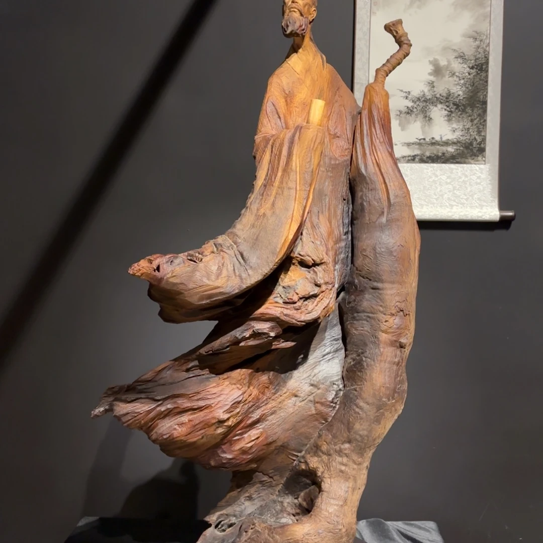 香樟木整木雕刻东坡先生