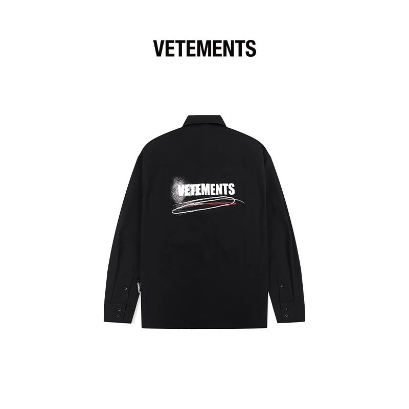 VETEMENTS春季可乐衬衫情侣款潮流宽松休闲长袖经典时尚35130007