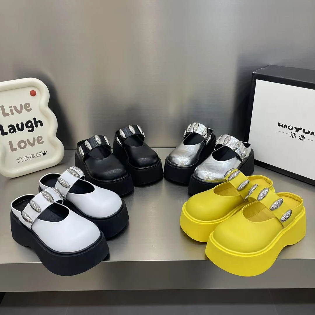 2025新款厚底包头拖鞋女外穿时尚百搭休闲增高舒适女休闲凉拖鞋子