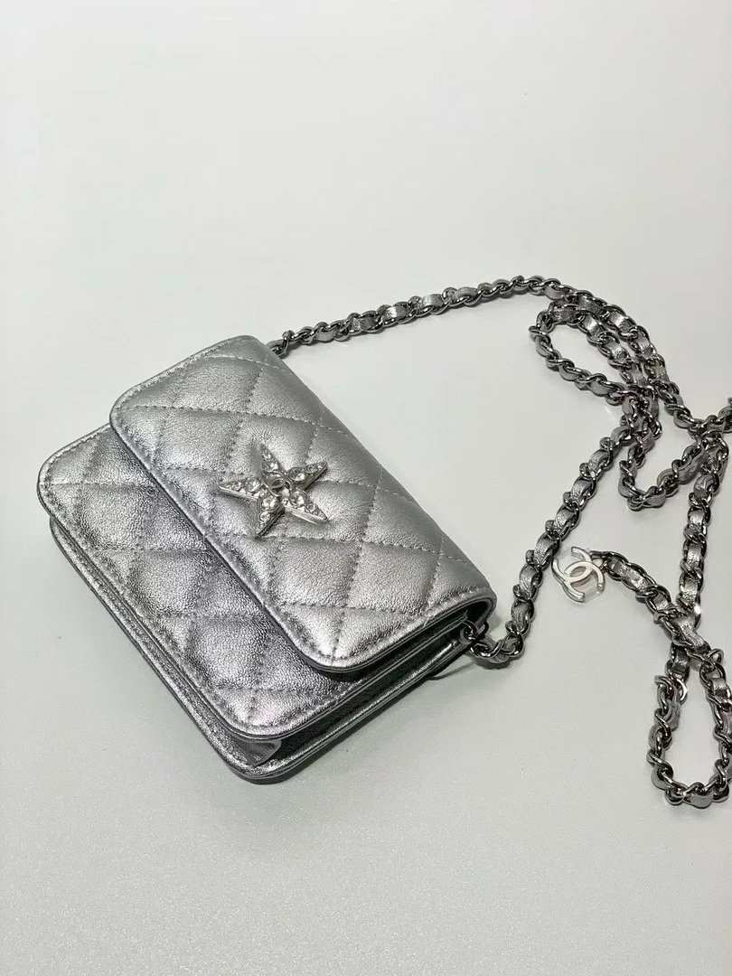 99新 Chanel/香奈儿 HIHI/银色五角星斜挎包/9280476