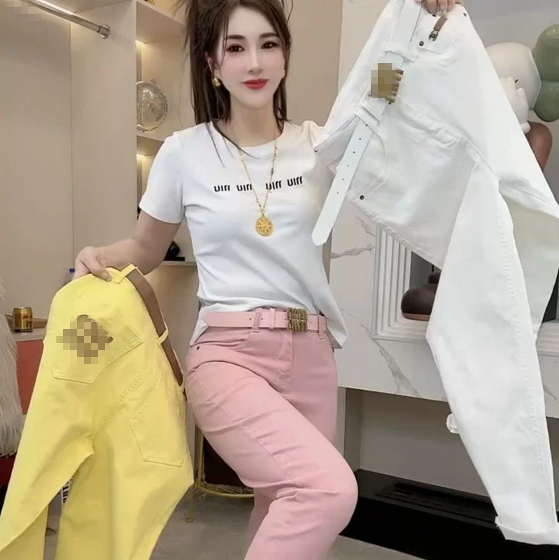 气质减龄纯色休闲裤女2025春季时尚梨形宽松显瘦休闲老爹九分裤子