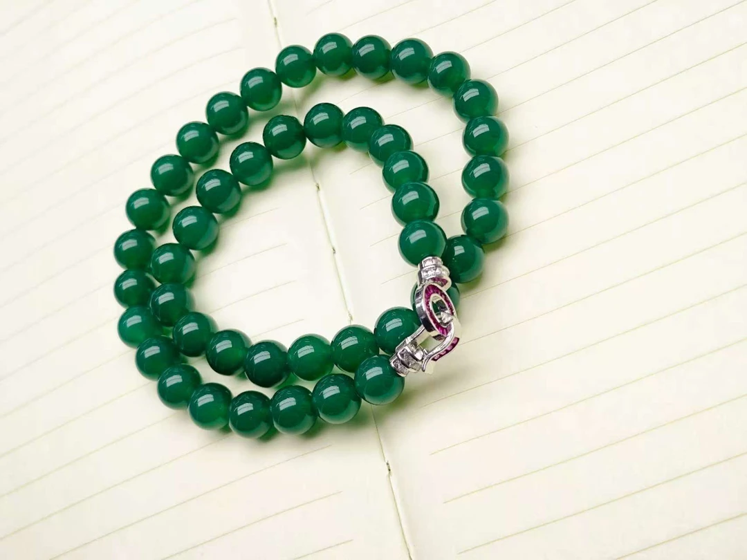 【玉玲珑珠宝】精美玉石气质妈妈链【附证书和礼盒】玉髓（JD01054）