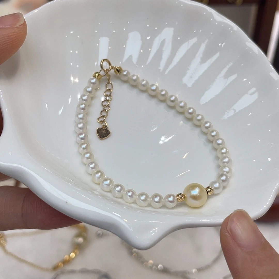 淡水珍珠银S925镶嵌手链