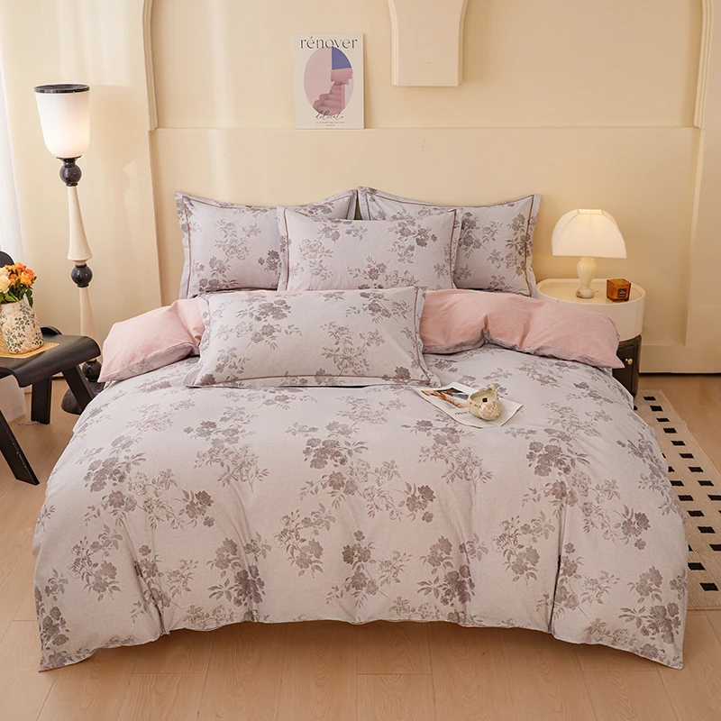 100%纯棉磨毛四件套加厚秋冬款全棉床单被套枕套 支持火烧