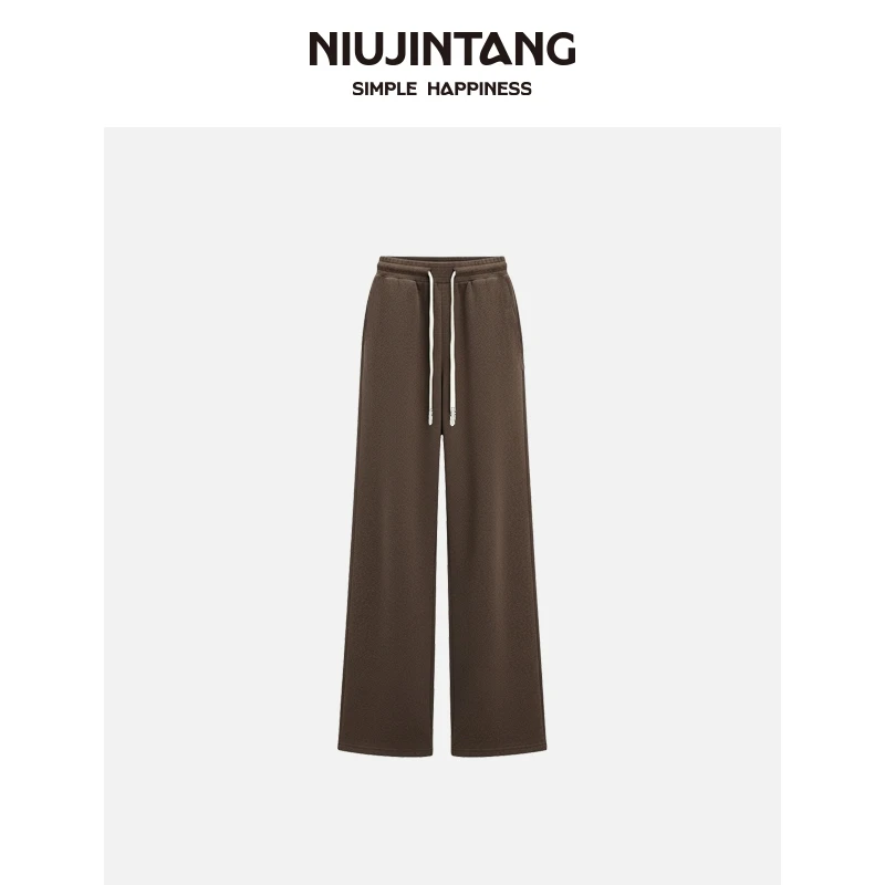 柴碧云专属直筒裤2025秋冬厚款显瘦百搭松紧腰垂感直筒裤（无口袋）