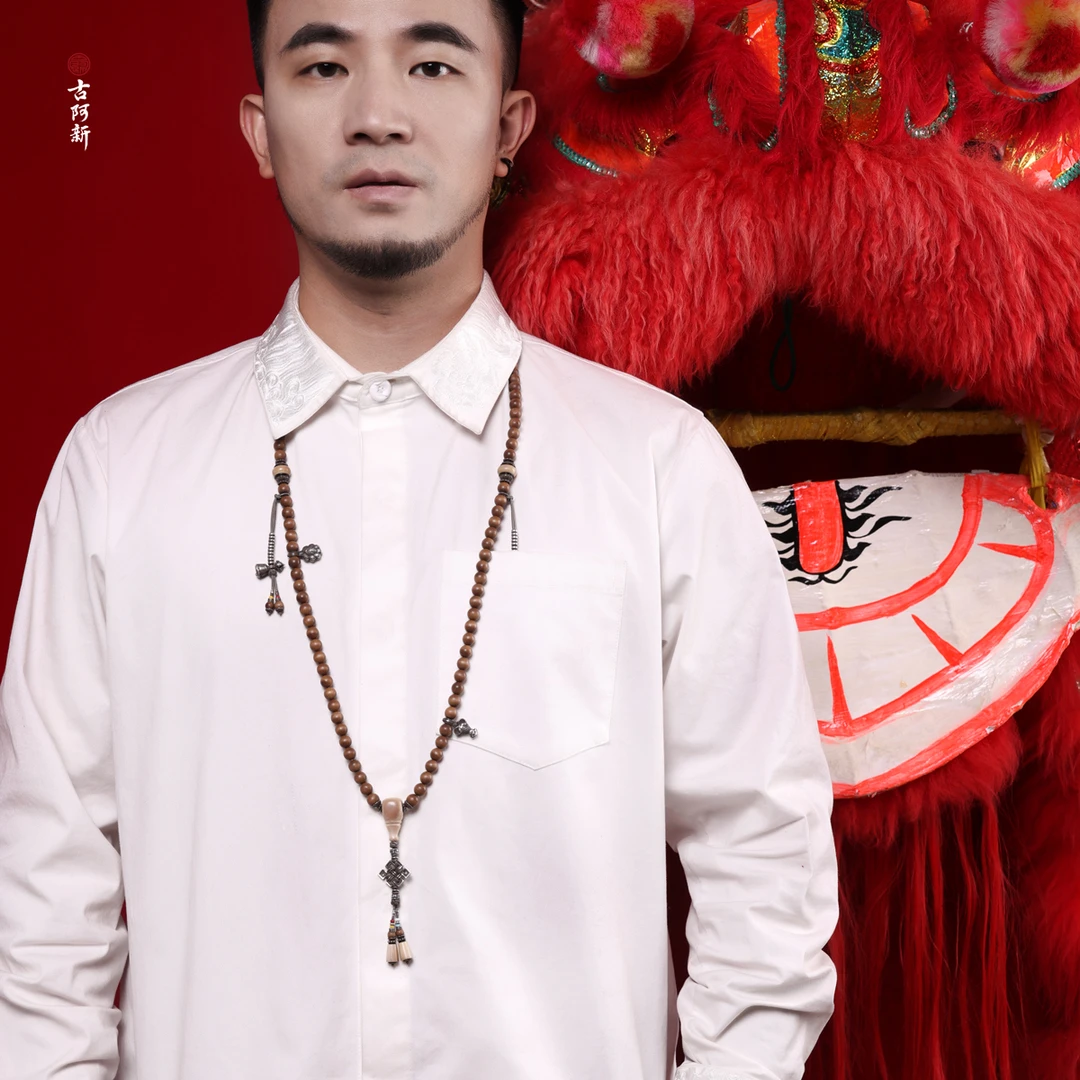 【古阿新国潮】原创国风刺绣百搭海水江崖宽松长袖男女情侣衬衣