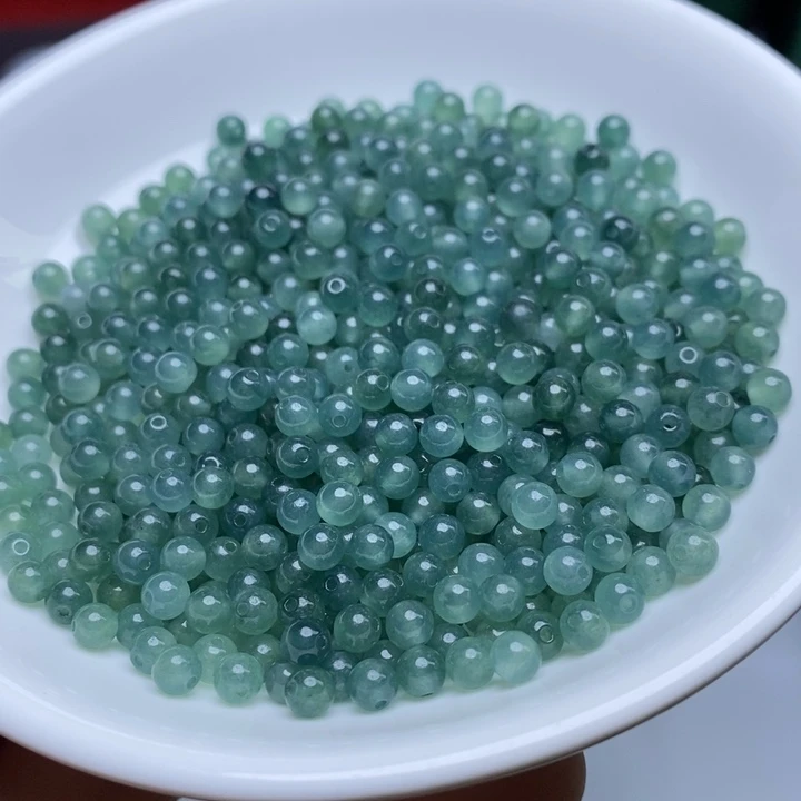 翡翠未镶嵌手链卡4冰透蓝水50个单圈