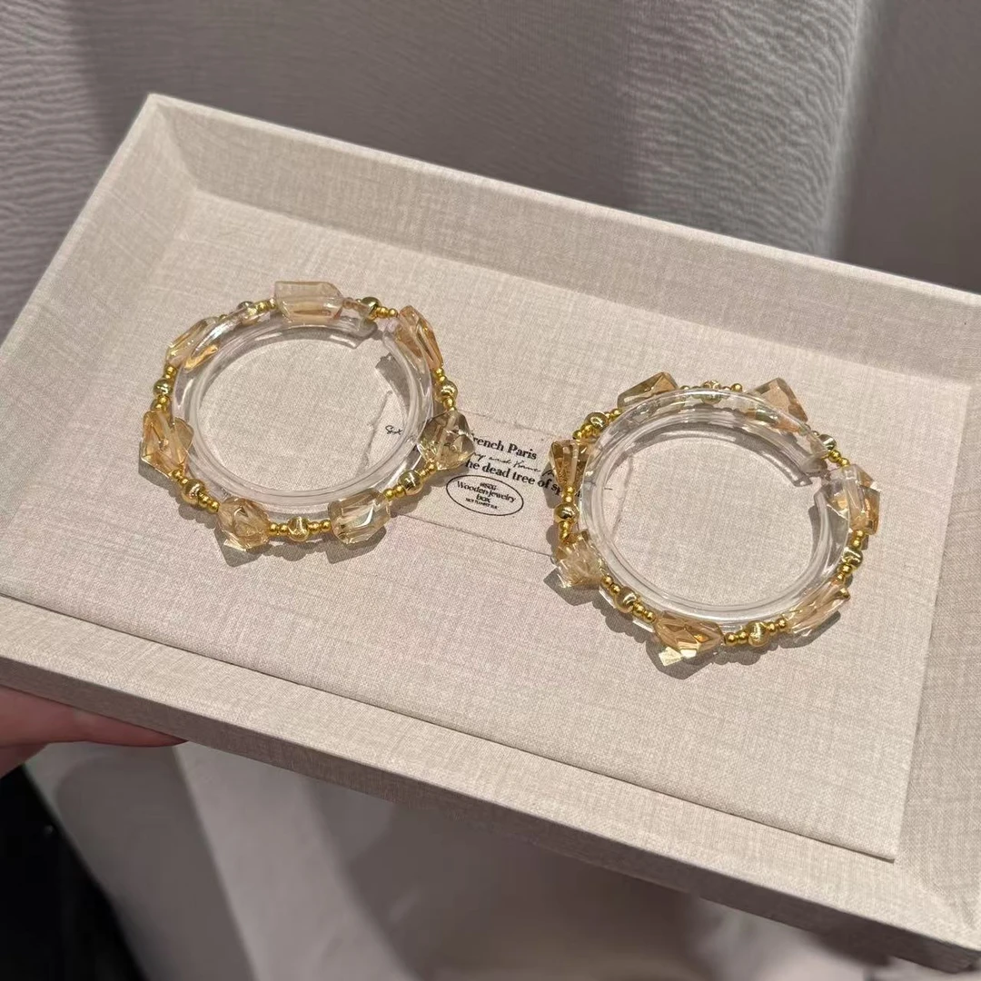 净体巴西黄钻切水晶手串手链 颜色微差多样性发其一ZL157