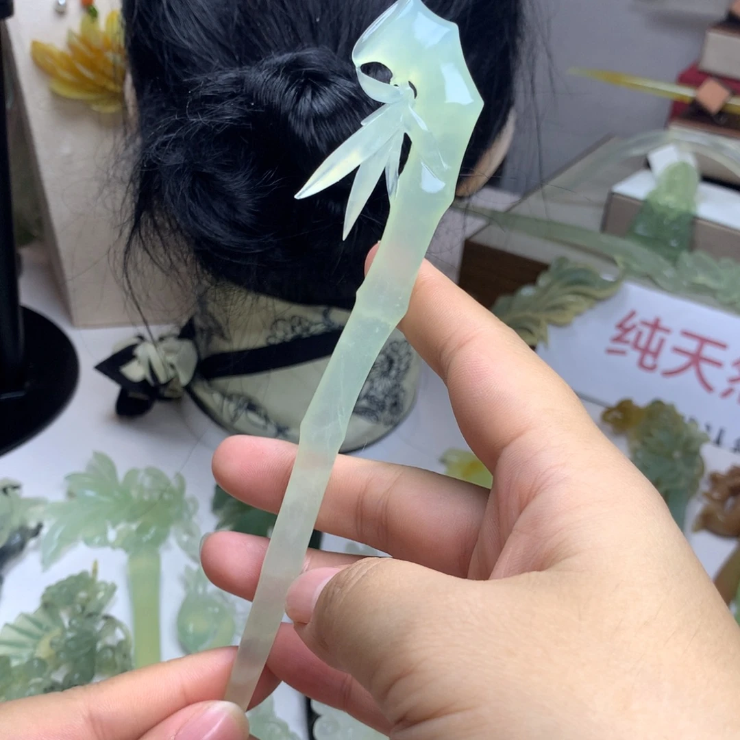 蛇纹石玉未镶嵌发饰
