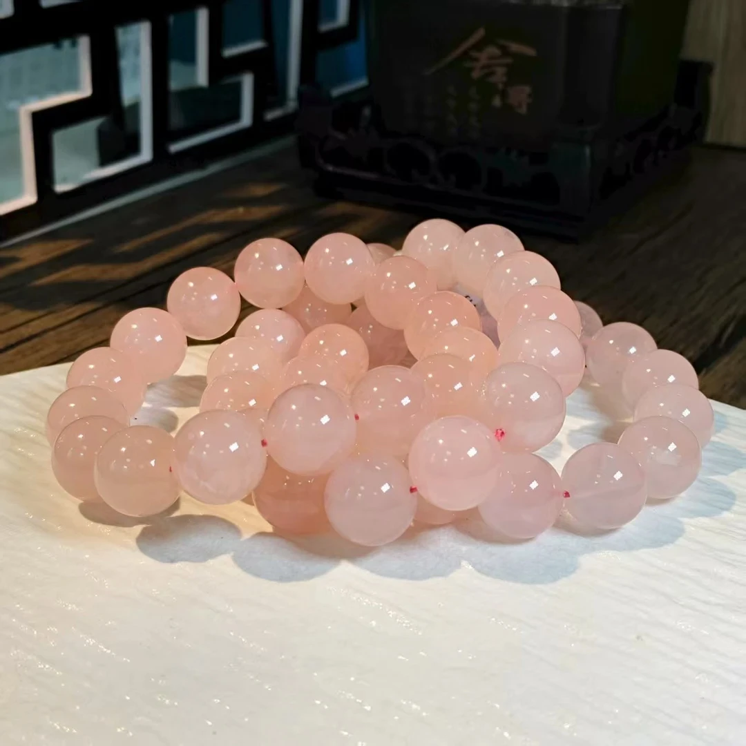 【书记甄选】天然粉水晶单圈手链 多样性发一件 约15mm 021CK
