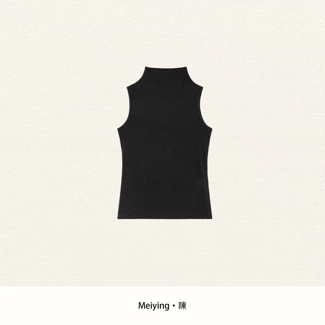 Meiying-2025S/S夏季新品无袖简约百搭亲肤穿搭高领背心YA5XB070