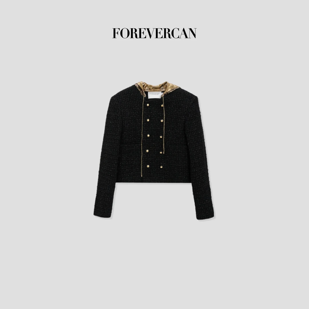 FOREVERCAN“德里古堡”高定法式重工连帽粗花呢外套 SC22231