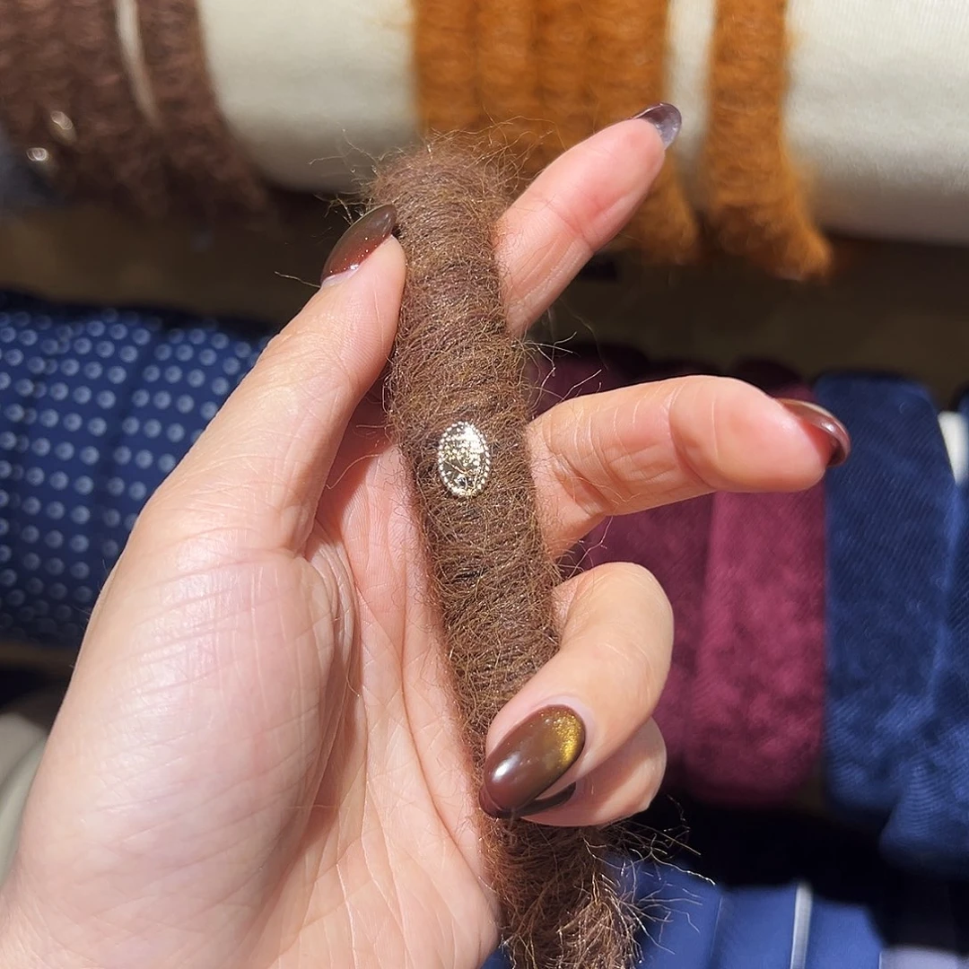 皮质非金属棕色马海毛发箍