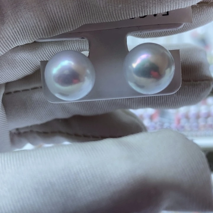 淡水珍珠耳饰银S925镶嵌