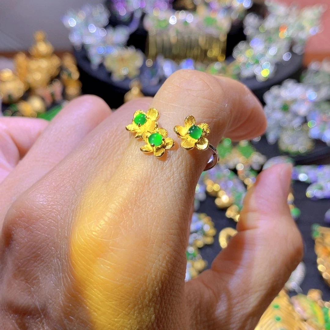 吊坠(不含链)银S925镶嵌翡翠