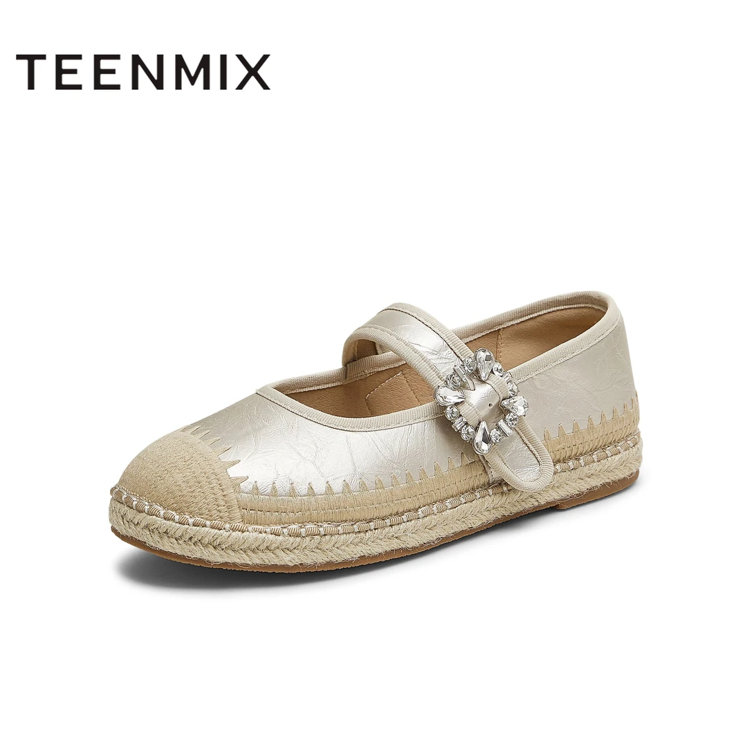 天美意2025秋新款平底百搭舒适休闲时尚玛丽珍女渔夫鞋KP012CA5