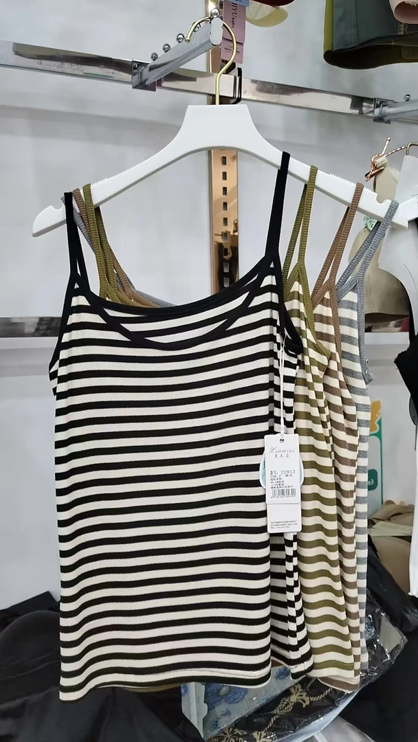 【颜色不挑发两件】女条纹款百搭吊带背心22812#