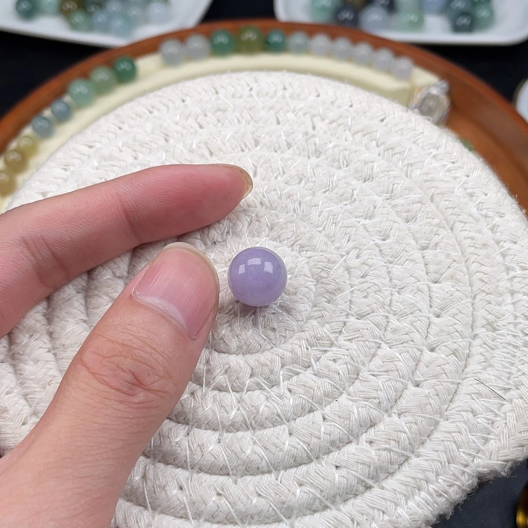 散珠翡翠卡11.9 紫圆珠 单颗