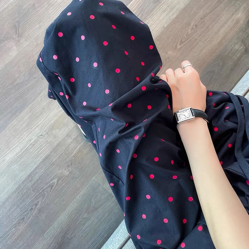 2025新款纯棉休闲减龄治愈系原创正品波点裤百搭洋气显瘦直筒裤