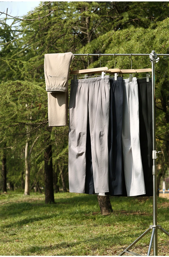 夏季城市户外机能3D立裁男士薄款速干高弹直筒休闲裤 K032