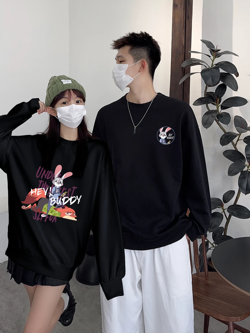 【两件装】issnayas圆领保暖休闲百搭舒适宽松潮流春秋狐狸兔子卫衣
