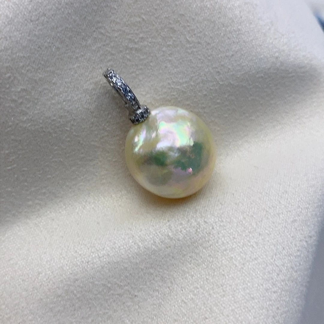 【闪购商品】拼合珍珠（马贝珠）颈饰银S925镶嵌