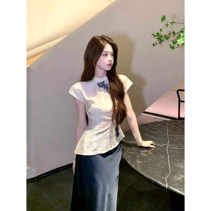 木子李的李【云鬟雾鬓】小众设计感新中式缎面提花上衣百搭缎面半裙