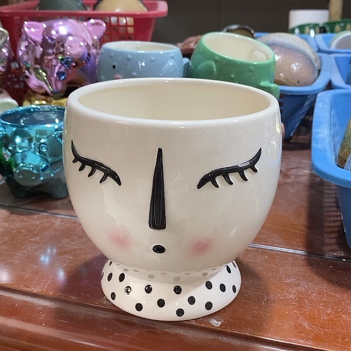 摆件陶盆有孔 瑕疵介意勿拍