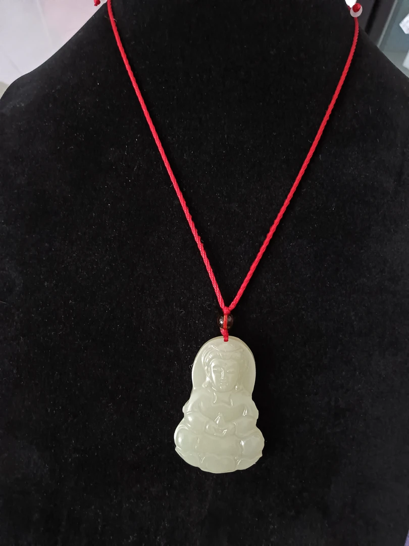 玉观音吊坠天然原矿玉石雕刻精美时尚（19）