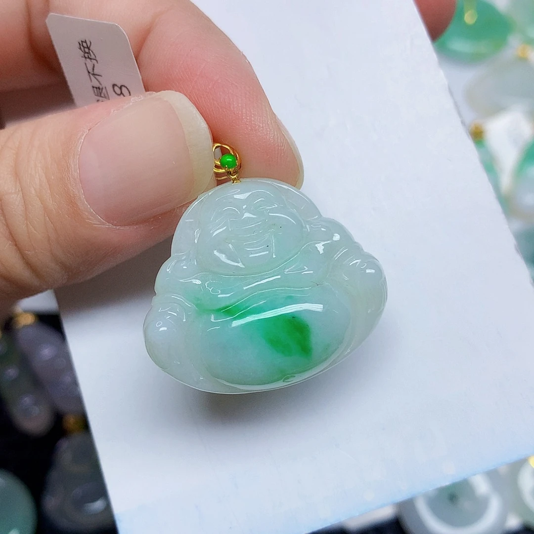 翡翠18K金镶嵌颈饰3457789