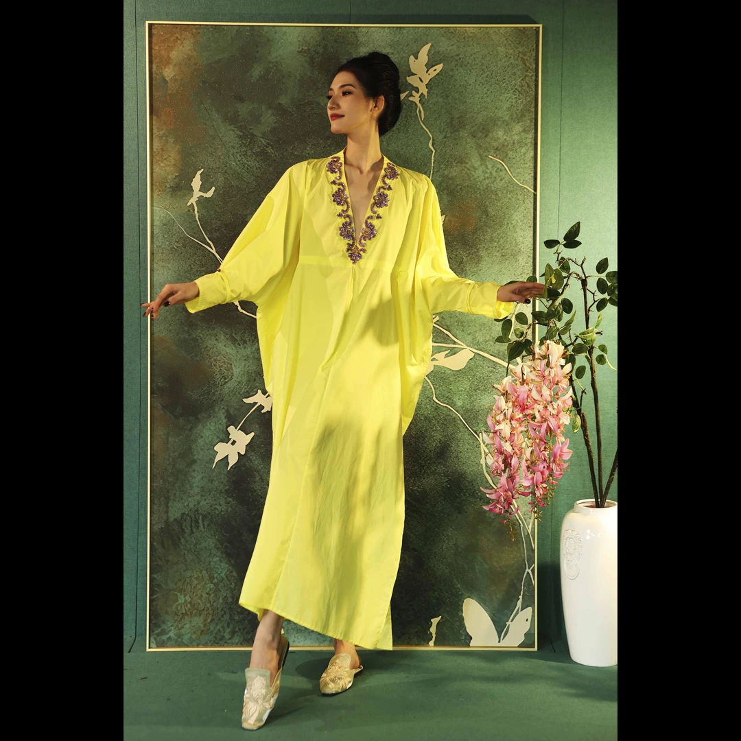 【曼福·诗墅】XM轻奢春慵懒风气质高级财阀洋气女士宽松长款连衣裙