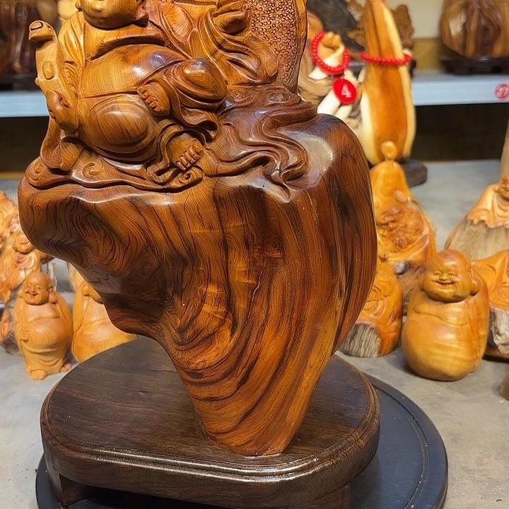 柏木太行崖柏弥勒佛