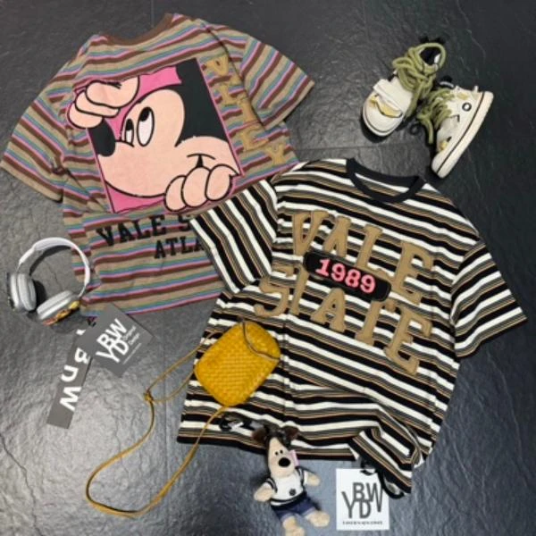 新款条纹米妮短袖潮牌（YBDW原创正版） 7373