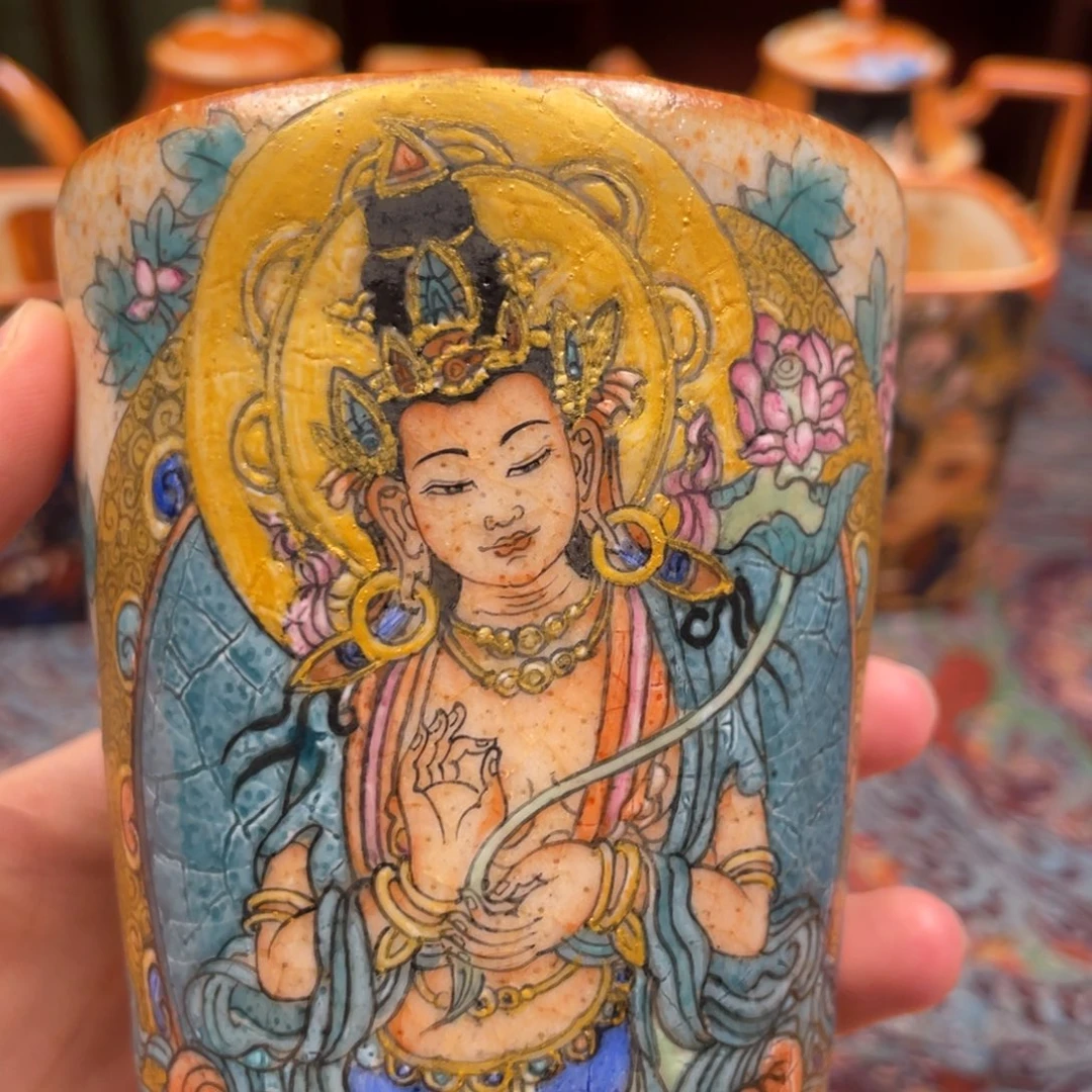 普贤菩萨柴烧志野杯