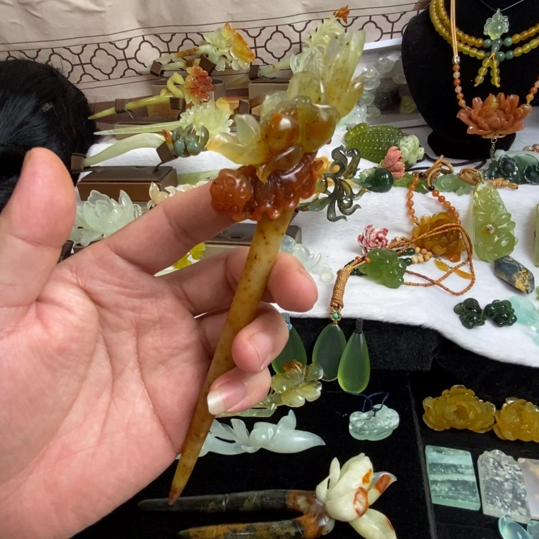 蛇纹石玉发簪未镶嵌