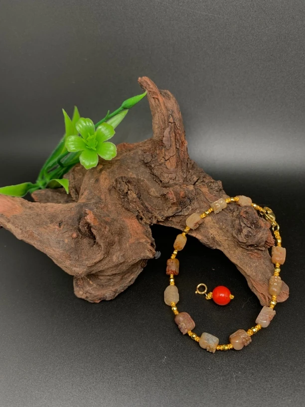 天然辰砂【鑫林珠宝】舒俱来玉化黄舒简约手链多样性发一SJL167