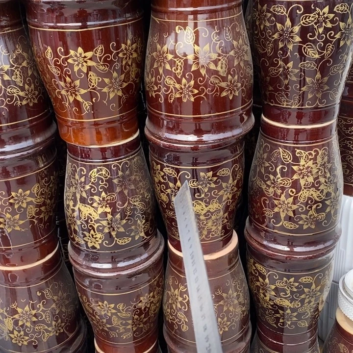 低腰棕金花缸中号口25/33