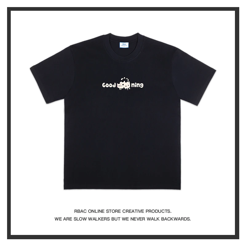 good mao ning｜RBAC｜小众设计感 正肩短袖情侣T恤纯棉