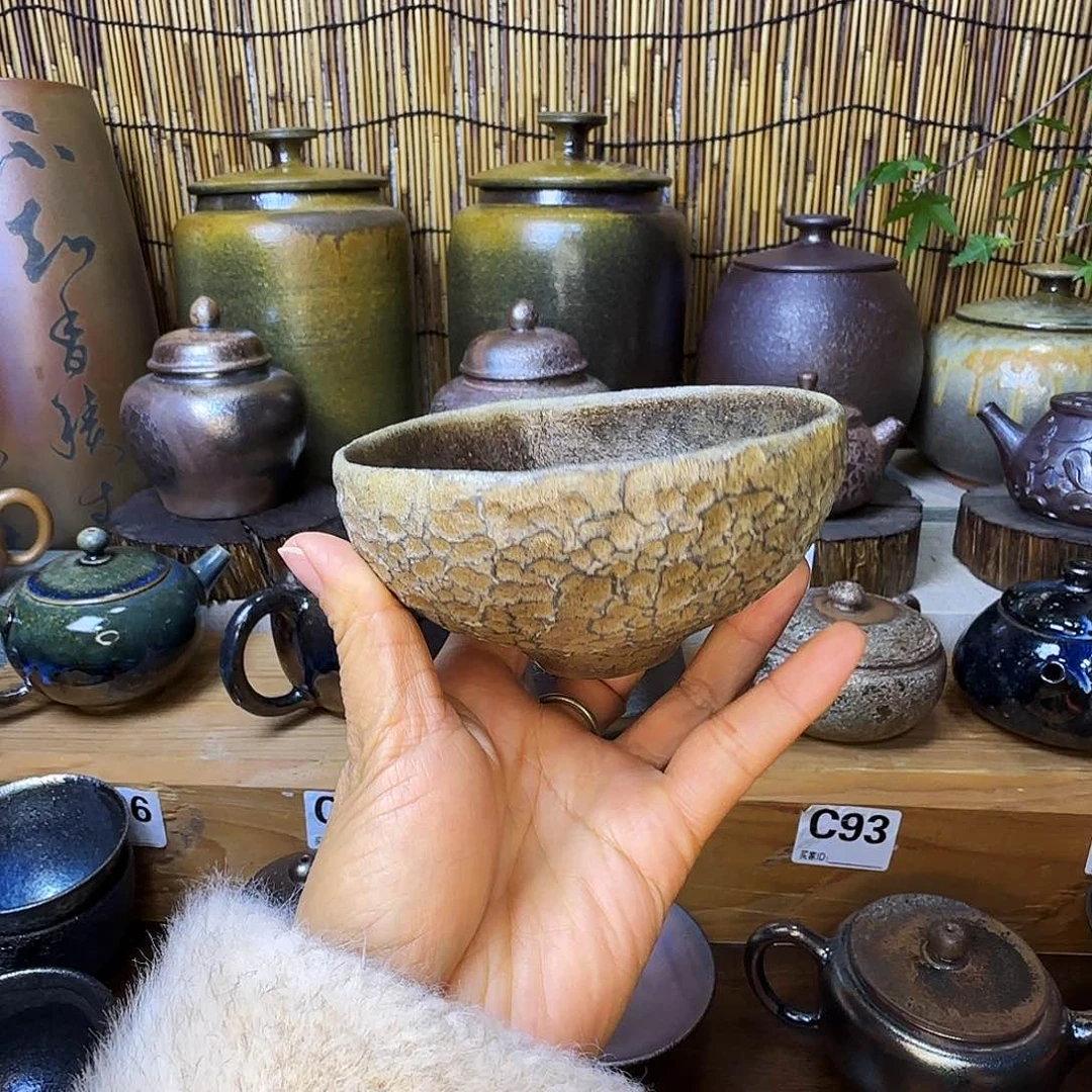杯伟**?建水紫陶柴烧茶碗