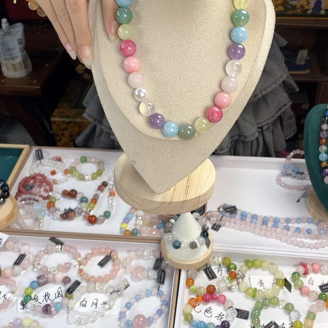 水晶手链银S925镀金镶嵌