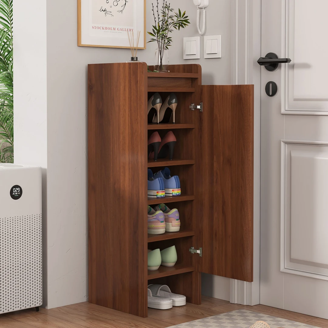 实木小型鞋柜楼道入户超窄单门小尺寸鞋架家用玄关柜大容量收纳柜