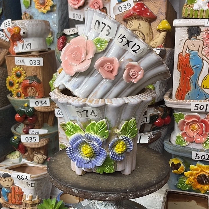 粗陶材质多肉花盆